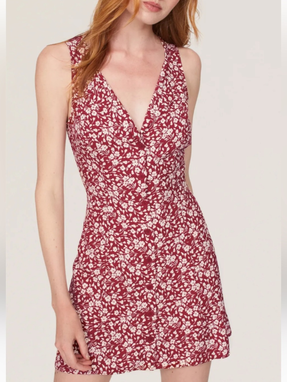 Reformation Rilynn Floral-Print Georgette Mini Dress